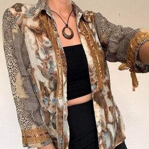 Y2K Animal Print Blouse
